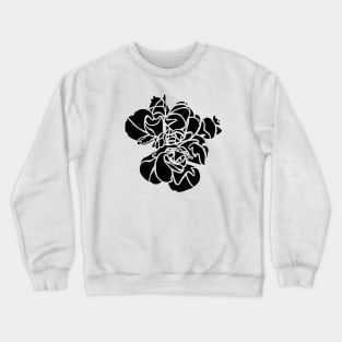 Black Hibiscus Flower Plant Art Crewneck Sweatshirt